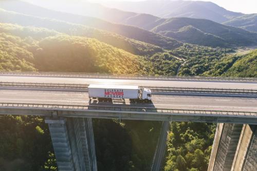 Delegate Mover's Truck on Highway of India