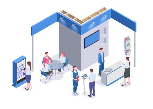 Exhibition Isometric Illustration